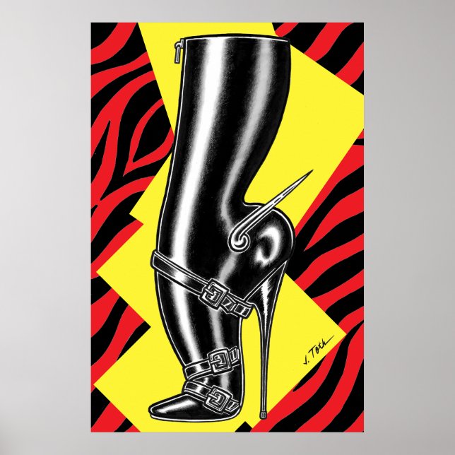 Poster Brutes in Boots™/Spike Heel/Red Zebra (Frente)