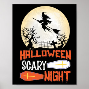 Poster Bruxa Assustadora da Noite das Halloween
