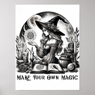 Poster Bruxa Bonita Farmácia Faça Você Mesmo Magia