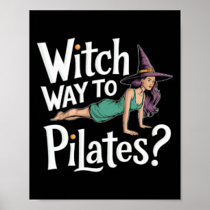 Poster Bruxa Caminho Para Pilates Pilates Engraçado De Ha