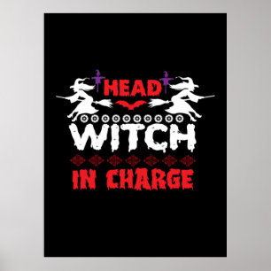 Poster Bruxa Chefe Halloween no Comando Aniversário