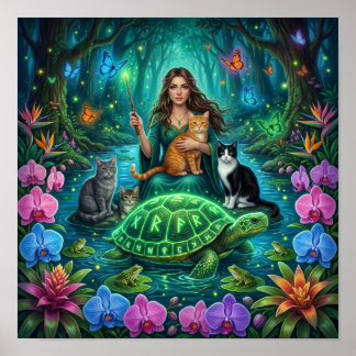 Poster Bruxa da Floresta e a Tartaruga do Mundo — Nórdico