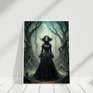 Poster Bruxa da Lua Escura - Arte da Muralha da Floresta