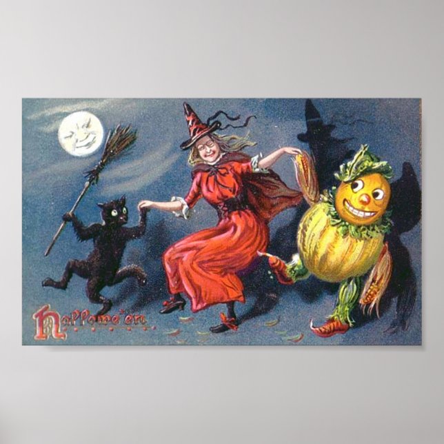 Poster Bruxa Dançante na Lua (Frente)