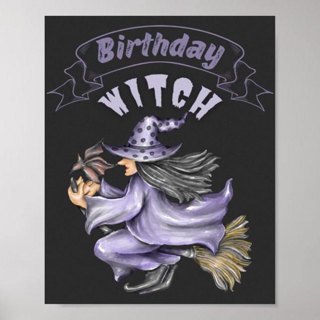 Poster Bruxa de Aniversário de Outubro Estragou o Hallowe (Frente)