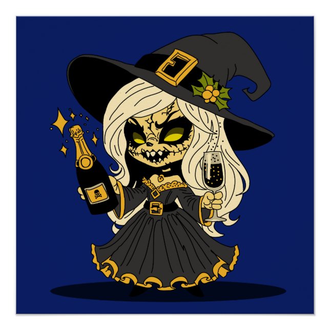 Póster Bruxa de Anos novos Bonitos (Frente)