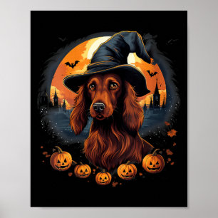 Poster Bruxa de Cachorro Setter Irlandês Assustador Hallo