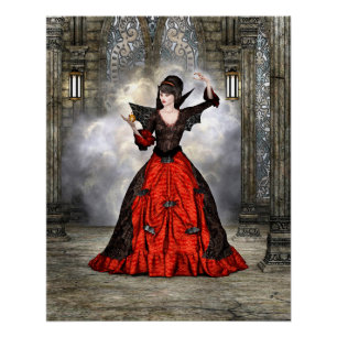 Póster Bruxa de Fantasia - Arte do Castelo Medieval