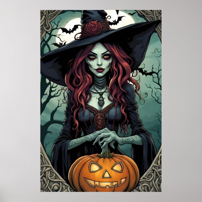 Poster Bruxa de Halloween (Frente)