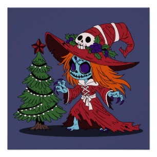 Póster Bruxa de Natal Bonita