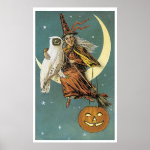 Póster Bruxa em a noite