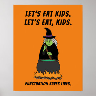 Poster Bruxa engraçada do Halloween Professor de inglês l