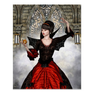 Póster Bruxa Fantasia - Arte de Halloween de Castelo Medi
