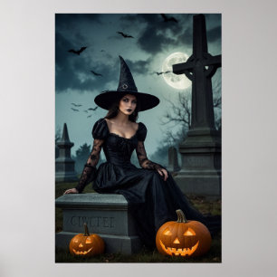 Poster Bruxa Gótica Halloween