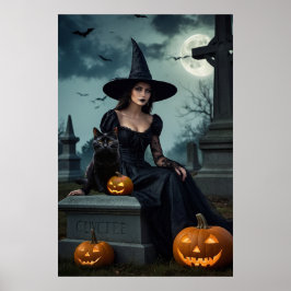 Poster Bruxa Gótica Halloween