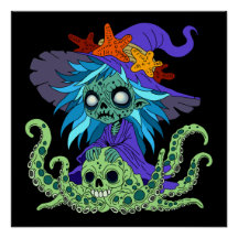 Bruxa Marinha Cartoon Zumbi