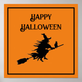 Poster Bruxa na Broom com Gato
