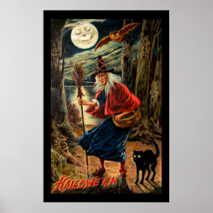 Poster Bruxa na noite do Dia das Bruxas