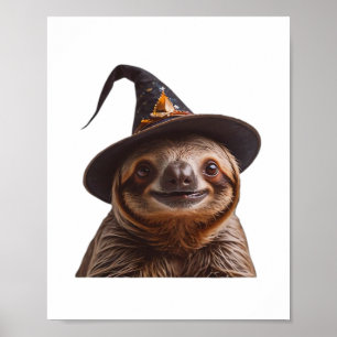 Poster Bruxa Preguiça Halloween doces ou travessuras abób