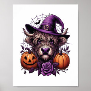 Poster Bruxa Vaca Highland Halloween