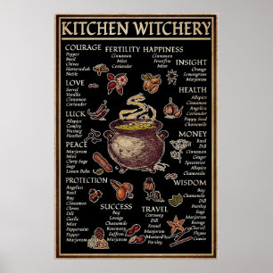 Poster Bruxaria de Cozinha de Halloween