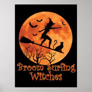 Poster Bruxas de Surfe de Broom - Dia de as Bruxas engra