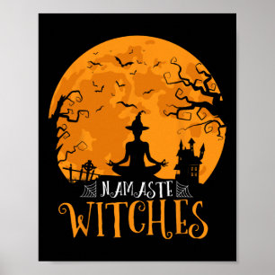 Poster Bruxas Namaste Homens Mulheres Funny Halloween Yog