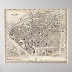 Póster Bruxelas e Bélgica