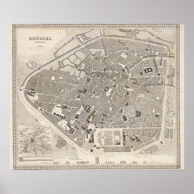 Póster Bruxelas e Bélgica (Frente)