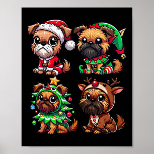 Poster Bruxelas Griffon Árvores de Natal Papais noeis Elf