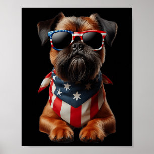 Poster Bruxelas Griffon Dog 4 De Julho Independência Amer