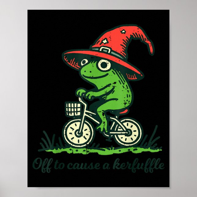 Poster Bruxo de Bicicleta de Sapo Chapeu Fora para Causar (Frente)