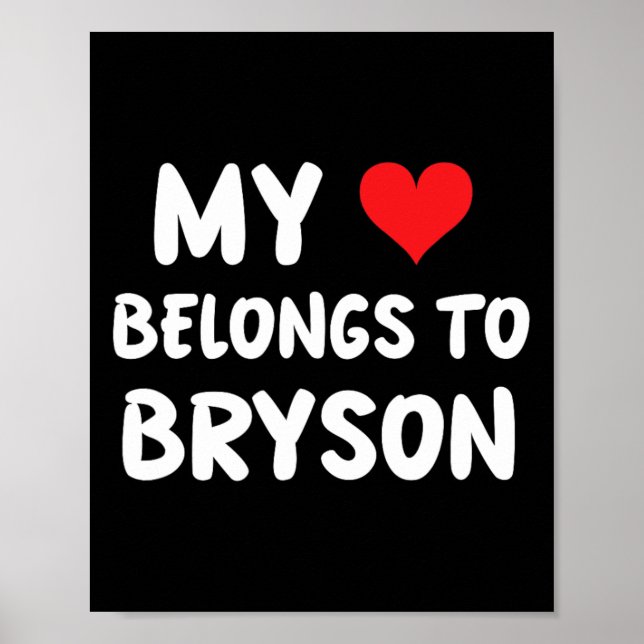 Poster Bryson - Meu Coração Pertence a Bryson - Amor  (Frente)