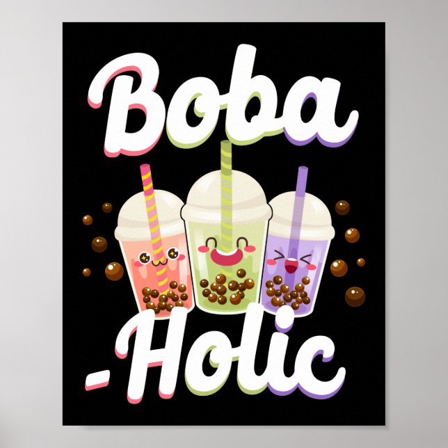 Poster Bubble Boba Tea Boba-holic (Frente)