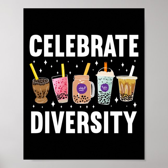 Poster Bubble Boba Tea Celebra a Diversidade Lgbt Pride (Frente)