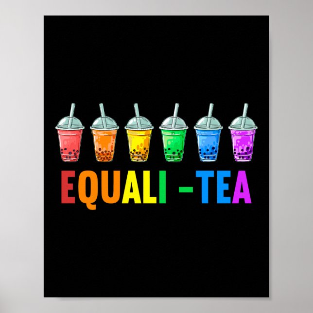 Poster Bubble Boba Tea Equali-Tea Lgbt Pride Rainbow (Frente)