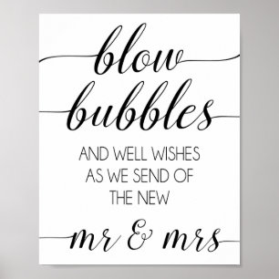 Poster Bubble de Casamento Enviar Sinal