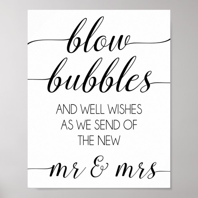 Poster Bubble de Casamento Enviar Sinal (Frente)