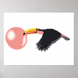 Poster Bubble Gum Toucan Soprando Bolha