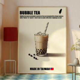 Poster Bubble Tea Wall Art, Boba Drink Trendy Kitchen