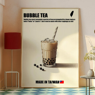 Poster Bubble Tea Wall Art, Boba Drink Trendy Kitchen