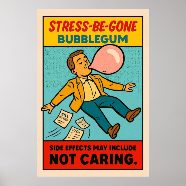 Poster Bublegum Stress Be Gone - Comic Retroativo (Frente)