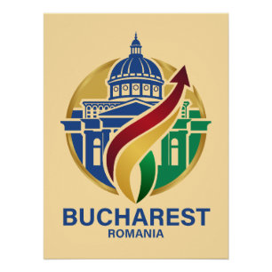 Póster Bucareste Romênia Europa Oriental