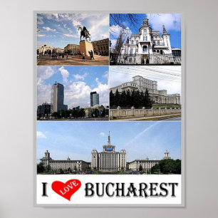 Poster Bucharest - I Love - Romania -