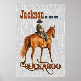 Póster Buckaroo, o nome personalizado ocidental da crianç