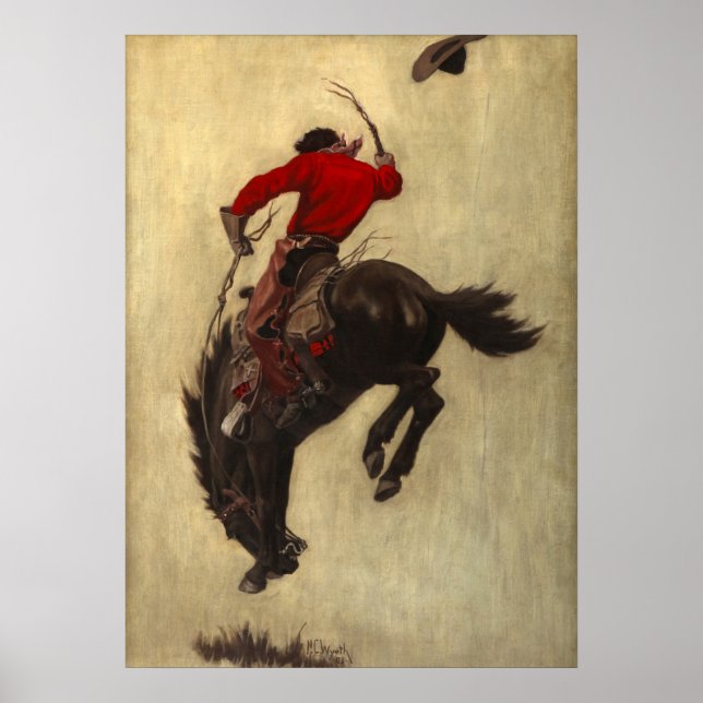 Poster Bucking Bronco por Newell Convers Wyeth (Frente)
