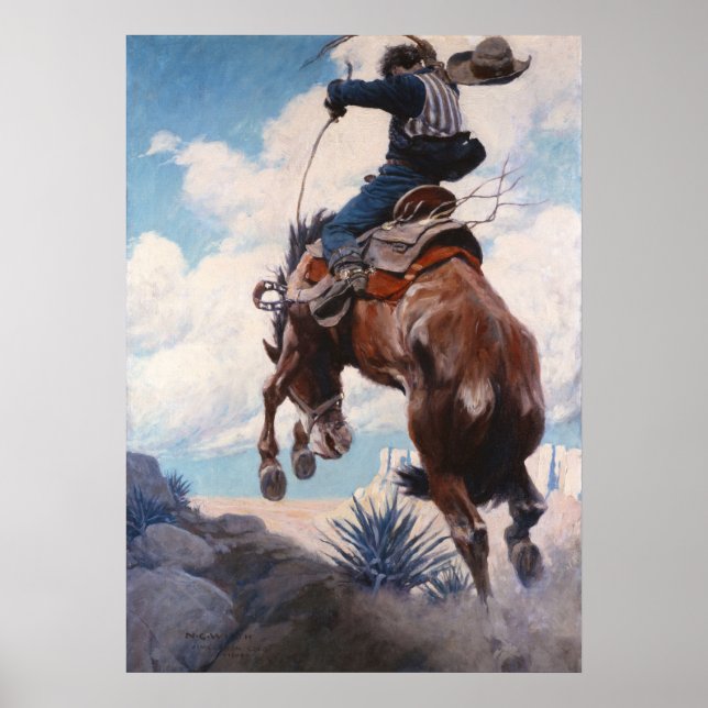 Poster Bucking por Newell Convers Wyeth (Frente)
