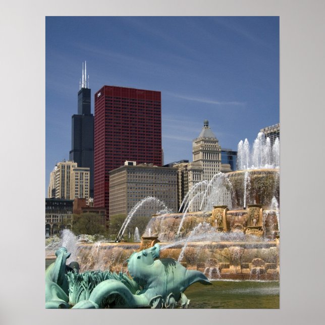 Póster Buckingham Fountain, localizado em Grant Park, (Frente)