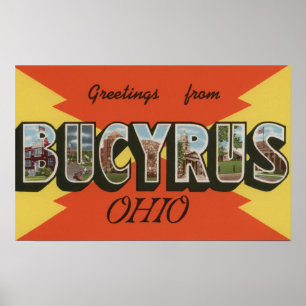 Poster Bucyrus, letra ScenesBucyrus de OhioLarge, OH