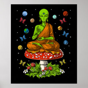 Poster Buda Alienígena psicodélica